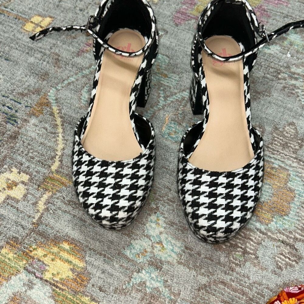 Gianni bini girl’s houndstooth heels sz 2 - Picture 1 of 3